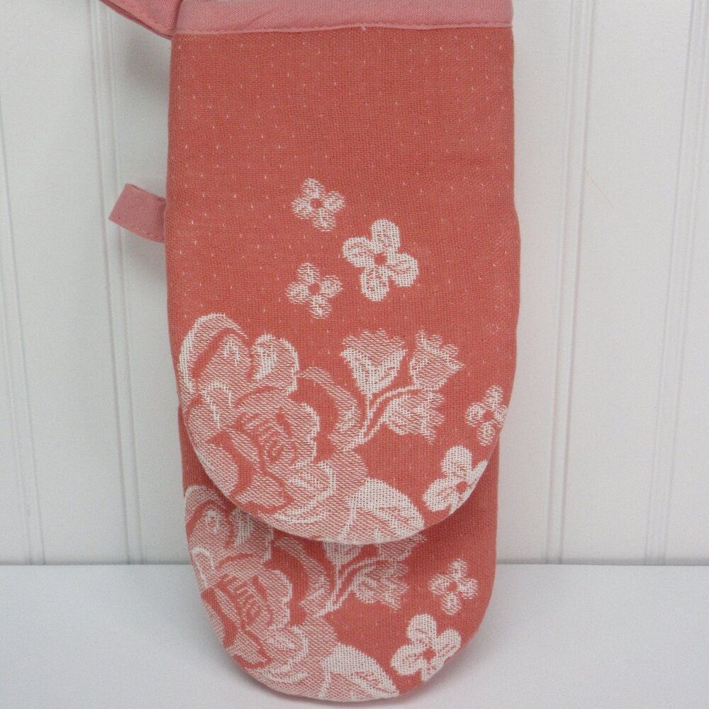 Pioneer Woman Delilah Floral Mini Mitt 2pc Set Ginger 5.5"W x 8"L 100% Cotton